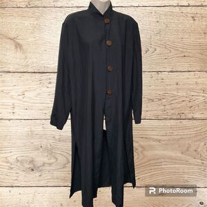 Hamilton Kennedy Silk Caftan Mumu Chinese‎ Character Buttons Washable kimono